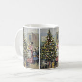ヴィンテージクリスマスビクトリアンファミリーツのまわりにリー コーヒーマグカップ (正面左)