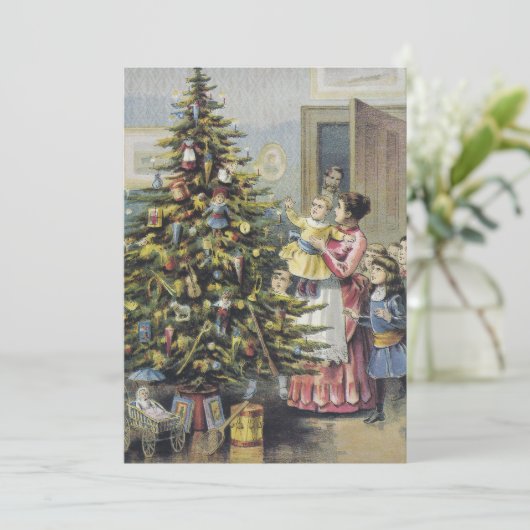 ヴィンテージクリスマスビクトリアンファミリーツのまわりにリー シーズンカード (スタンド正面)