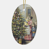 ヴィンテージクリスマスビクトリアンファミリーツのまわりにリー セラミックオーナメント (左)