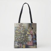 ヴィンテージクリスマスビクトリアンファミリーツのまわりにリー トートバッグ (正面)