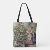 ヴィンテージクリスマスビクトリアンファミリーツのまわりにリー トートバッグ (裏面)