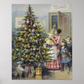 ヴィンテージクリスマスビクトリアンファミリーツのまわりにリー ポスター (正面)