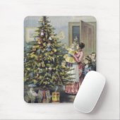 ヴィンテージクリスマスビクトリアンファミリーツのまわりにリー マウスパッド (マウス)