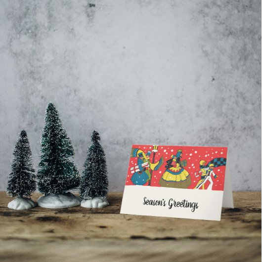 ヴィンテージクリスマスビクトリアン家族 カード