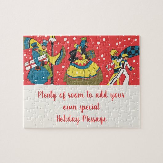 ヴィンテージクリスマスビクトリアン家族 ジグソーパズル (横)