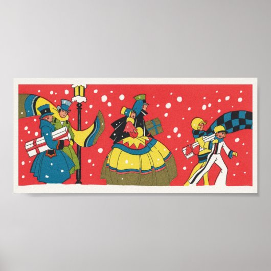 ヴィンテージクリスマスビクトリアン家族 ポスター (正面)