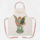 ヴィンテージクリスマスビクトリアン、エンジェルとツリー エプロン (正面)