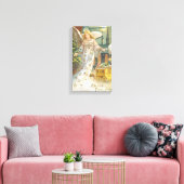 ヴィンテージクリスマスビクトリアン、エンジェルとツリー キャンバスプリント (インサイチュ (リビング))