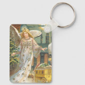 ヴィンテージクリスマスビクトリアン、エンジェルとツリー キーホルダー (裏面)