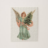 ヴィンテージクリスマスビクトリアン、エンジェルとツリー ジグソーパズル (縦)