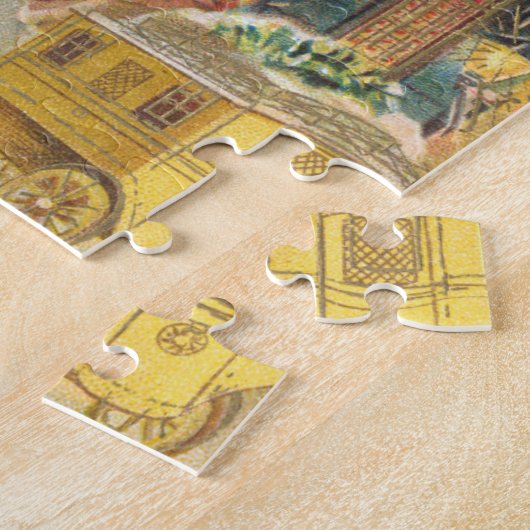 ヴィンテージクリスマスビクトリアン、エンジェルとツリー ジグソーパズル (側面)