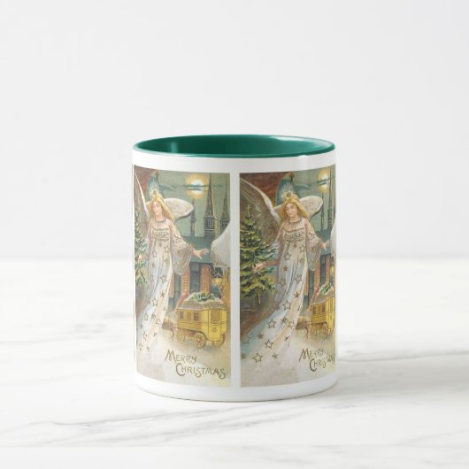 ヴィンテージクリスマスビクトリアン、エンジェルとツリー マグカップ (中央)