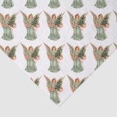 ヴィンテージクリスマスビクトリアン、エンジェルとツリー 薄葉紙 (詳細)