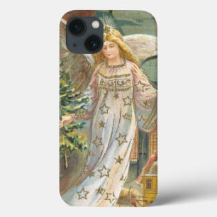 ヴィンテージクリスマスビクトリアン、エンジェルとツリー iPhone 13ケース