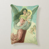 ヴィンテージクリスマスビクトリアン、エンジェルとベビーイエス アクセントクッション (裏面(縦))