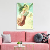 ヴィンテージクリスマスビクトリアン、エンジェルとベビーイエス キャンバスプリント (インサイチュ (リビング))