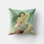 ヴィンテージクリスマスビクトリアン、エンジェルとベビーイエス クッション (裏面)