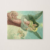 ヴィンテージクリスマスビクトリアン、エンジェルとベビーイエス ジグソーパズル (横)