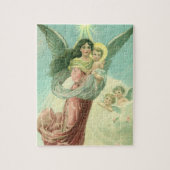 ヴィンテージクリスマスビクトリアン、エンジェルとベビーイエス ジグソーパズル (縦)