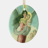 ヴィンテージクリスマスビクトリアン、エンジェルとベビーイエス セラミックオーナメント (右)