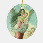 ヴィンテージクリスマスビクトリアン、エンジェルとベビーイエス セラミックオーナメント (左)