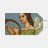 ヴィンテージクリスマスビクトリアン、エンジェルと音楽ハープ ギフトタグ (正面(横))