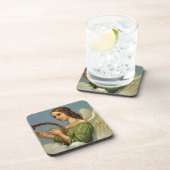 ヴィンテージクリスマスビクトリアン、エンジェルと音楽ハープ コースター (右側)