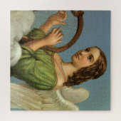 ヴィンテージクリスマスビクトリアン、エンジェルと音楽ハープ ジグソーパズル (横)