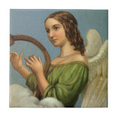 ヴィンテージクリスマスビクトリアン、エンジェルと音楽ハープ タイル (正面)