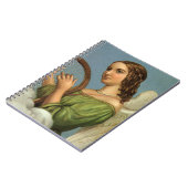 ヴィンテージクリスマスビクトリアン、エンジェルと音楽ハープ ノートブック (左側)