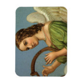 ヴィンテージクリスマスビクトリアン、エンジェルと音楽ハープ マグネット (縦)