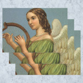 ヴィンテージクリスマスビクトリアン、エンジェルと音楽ハープ ラッピングペーパーシート