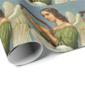 ヴィンテージクリスマスビクトリアン、エンジェルと音楽ハープ ラッピングペーパー (ロールコーナー)