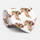 ヴィンテージクリスマスビクトリアン、エンジェルwフローラリース ネクタイ (ロール)