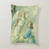 ヴィンテージクリスマスビクトリアン、ベル付き天使 アクセントクッション (裏面(縦))