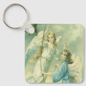 ヴィンテージクリスマスビクトリアン、ベル付き天使 キーホルダー (正面)