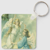 ヴィンテージクリスマスビクトリアン、ベル付き天使 キーホルダー (裏面)