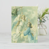 ヴィンテージクリスマスビクトリアン、ベル付き天使 シーズンカード (スタンド正面)
