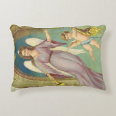 ヴィンテージクリスマスビクトリアン、天使とケルブ アクセントクッション (正面)