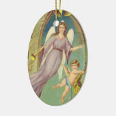 ヴィンテージクリスマスビクトリアン、天使とケルブ セラミックオーナメント (左)