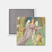 ヴィンテージクリスマスビクトリアン、天使とケルブ マグネット (正面/裏面)