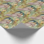 ヴィンテージクリスマスビクトリアン、天使とケルブ ラッピングペーパー (角)