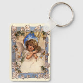 ヴィンテージクリスマスビクトリアン、天使と金ゴールドベル キーホルダー (裏面)