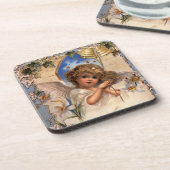 ヴィンテージクリスマスビクトリアン、天使と金ゴールドベル コースター (左側)