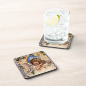 ヴィンテージクリスマスビクトリアン、天使と金ゴールドベル コースター (右側)