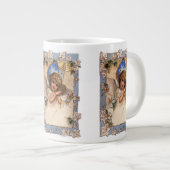 ヴィンテージクリスマスビクトリアン、天使と金ゴールドベル ジャンボコーヒーマグカップ (正面右)