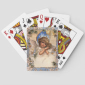 ヴィンテージクリスマスビクトリアン、天使と金ゴールドベル トランプ (裏面)