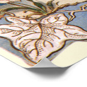 ヴィンテージクリスマスビクトリアン、天使と金ゴールドベル ポスター (角)