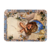 ヴィンテージクリスマスビクトリアン、天使と金ゴールドベル マグネット (横)