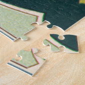 ヴィンテージクリスマスビクトリアン、天使と金ゴールド星 ジグソーパズル (側面)